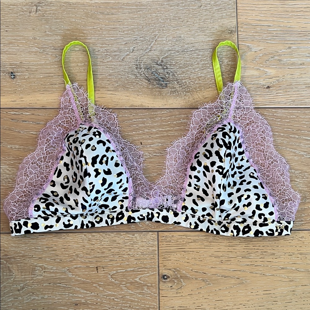 Vs Leopard Print Lace Bralette